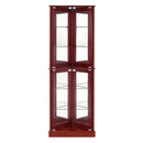 Corner Curio Dispaly Cabinet With Lights, Adjustable Tempered Glass Shelves, Mirrored Back (E26 Light Bulb Not Included) by HouseOfZazla