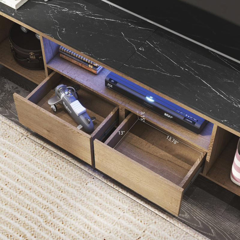 58 Inches Modern TV stand with LED Lights Entertainment Center TV cabinet with Storage for Up to 80 inch for Gaming Living Room Bedroom