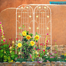 4 Pack Metal Garden Trellis 86.7" x 19.7" Rustproof Trellis for Climbing Plants Outdoor Flower Support White
