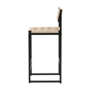 Style B, Woven Bar Stools With Backrest, Paper Rope Weave Dining Chairs For Kitchen Island - Creamy White by HouseOfZazla