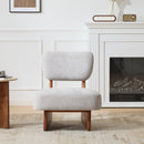 [Set of 2] Modern Lounge Chair with Polyester Upholstery, Sturdy Wood Base With Walnut Finish, Minimalist and Stylish Accent Seating for Living Room, Bedroom, or Office