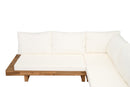 Outdoor 4pc Acacia Wood Sectional Patio Sofa Set by HouseOfZazla