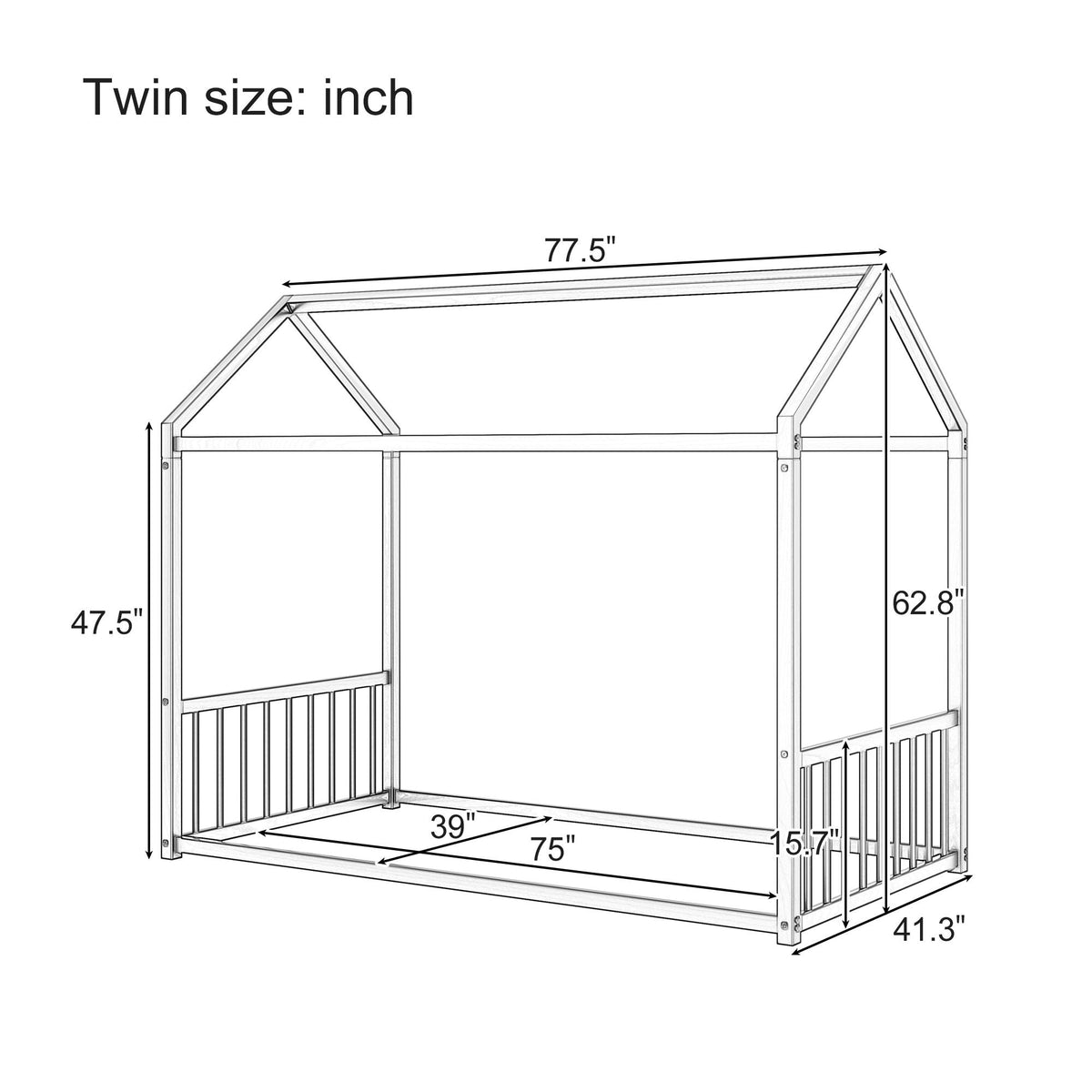Montessori Floor Bed Frame With House Shape, photo 15 of 36