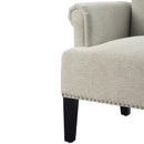 Accent Rivet Tufted Polyester Armchair, Cream