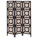 Circle Pattern 3 Panel Folding Screen - Brown by HouseOfZazla