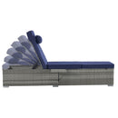 Outdoor Sofa Pe Rattan Furniture Deck Chair - Gray by HouseOfZazla