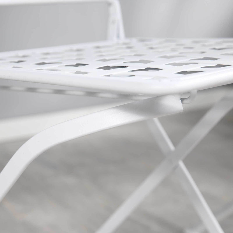 3 Piece Patio Bistro Set, Folding Outdoor Furniture with USA Mosaic Table and Chairs, Portable Metal Frames for 4th of July, Balcony, Backyard, Poolside, Porch, American Flag