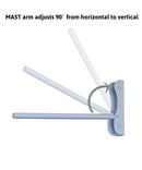 14"W MAST Plug-In Wall Mount Pendant 1 Light White Cord/Arm Textured Oatmeal Shade