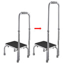 Yescom Medical Single Step Stool Footstool Chrome Steel w/ Handrail