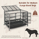 48 Inch Foldable Heavy-Duty Metal Dog Cage with Lockable Rolling Casters and Tray