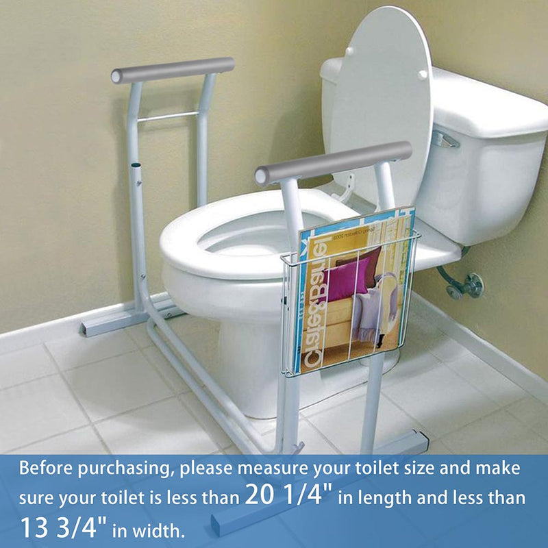 Yescom Freestanding Toilet Safety Rail Handrail with Magazine Rack