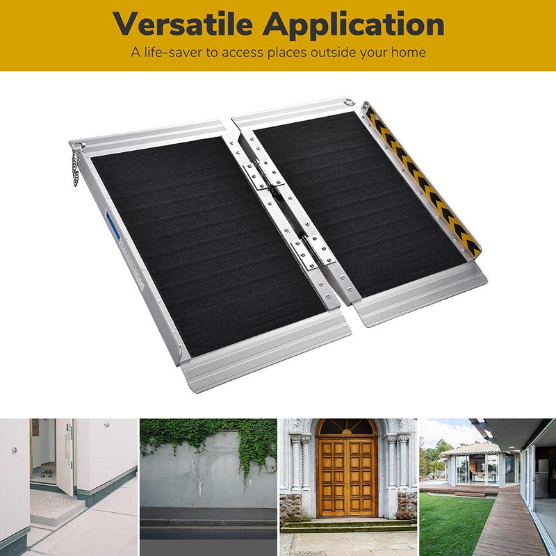 Yescom Wheelchair Ramp 600lb Capacity 2'x29" Aluminum w/ Non-Slip Surface