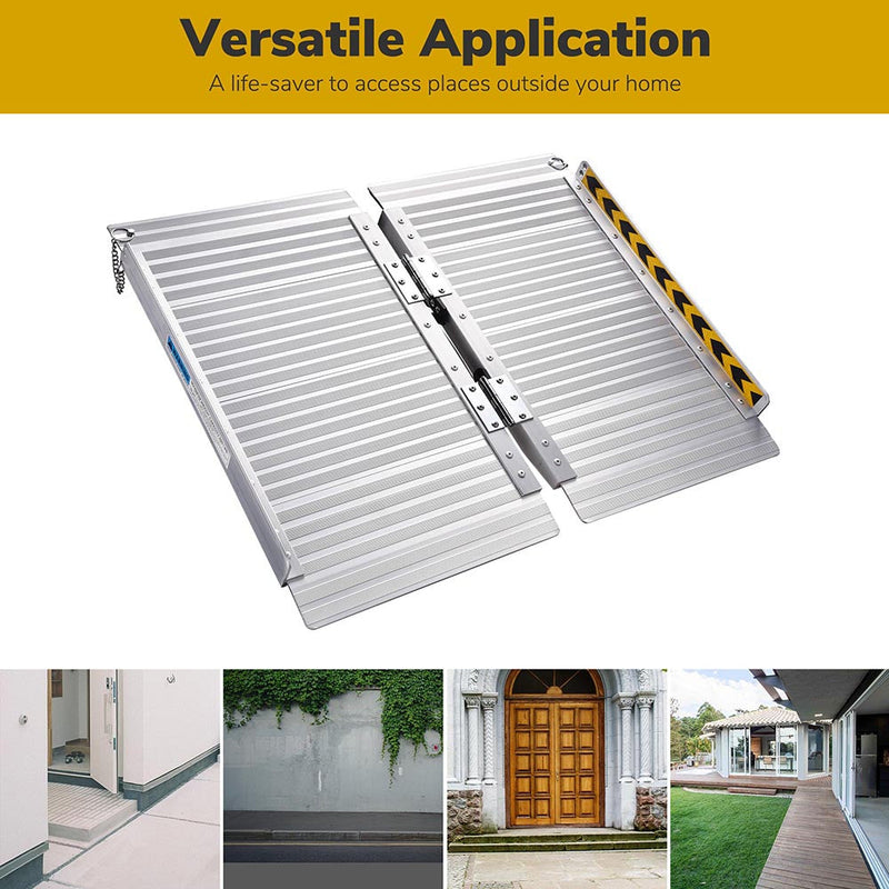 Yescom Wheelchair Ramp 600lb Capacity 2'x29" Aluminum Single-Step