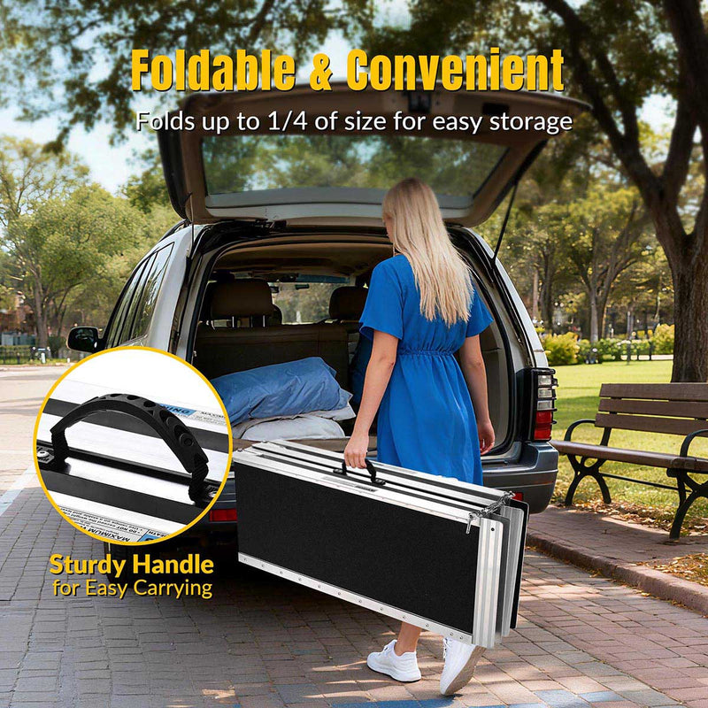 Yescom Wheelchair Ramp 600lb Capacity 6'x29" Aluminum w/ Non-Slip Surface