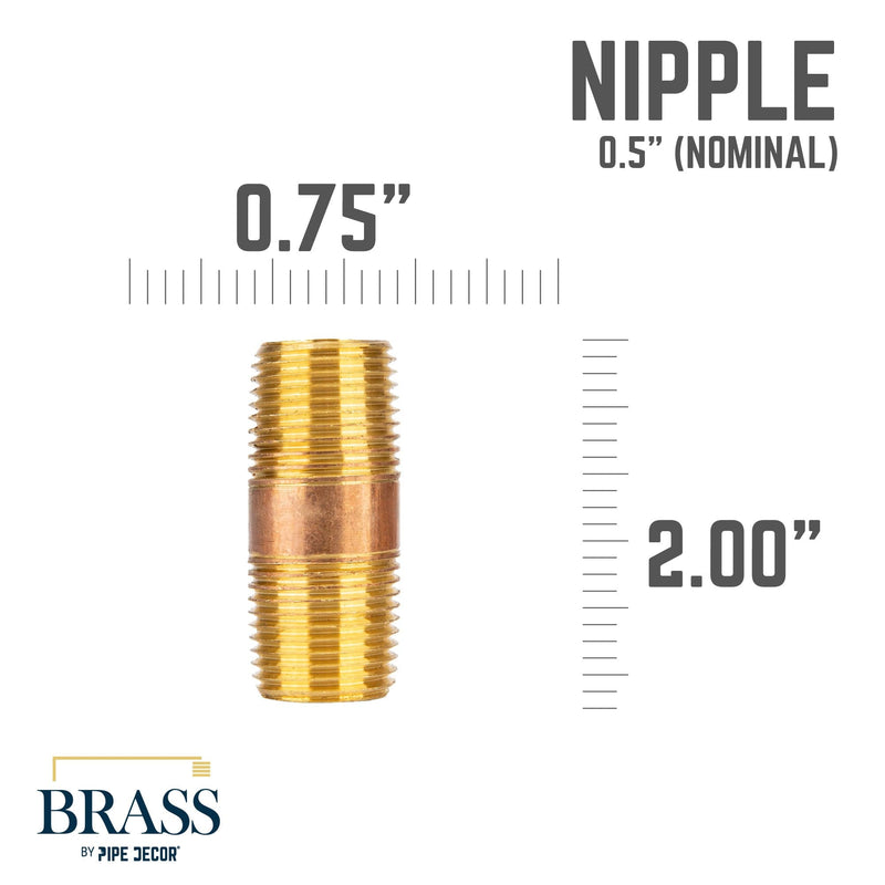 1/2 in. x 2 in. Red Brass Pipe