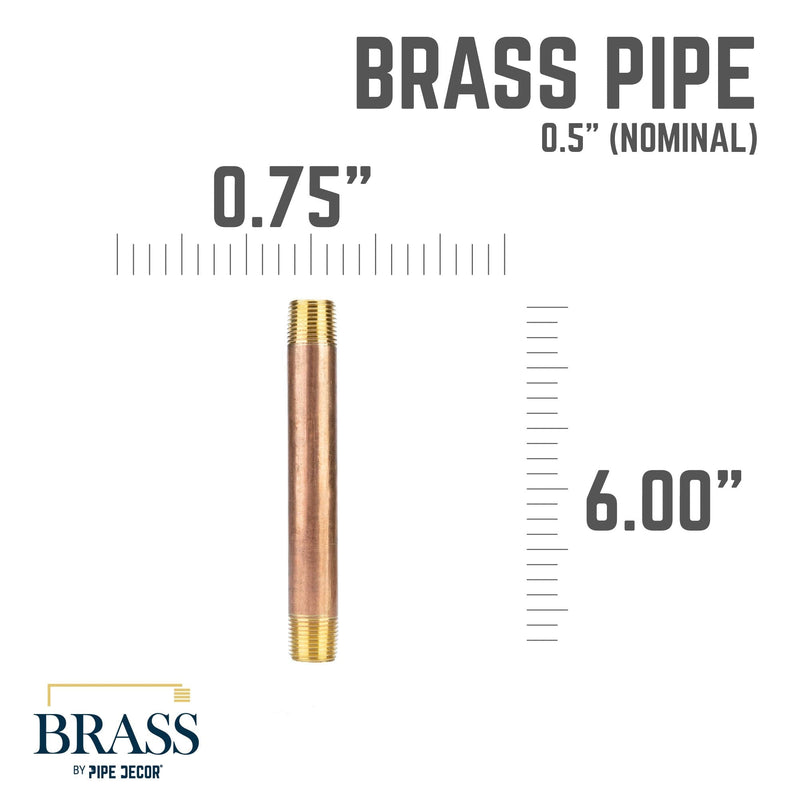1/2 in. x 6 in. Red Brass Pipe, photo 2 of 9