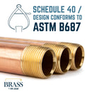 3/4 in. x 10 in. Red Brass Pipe