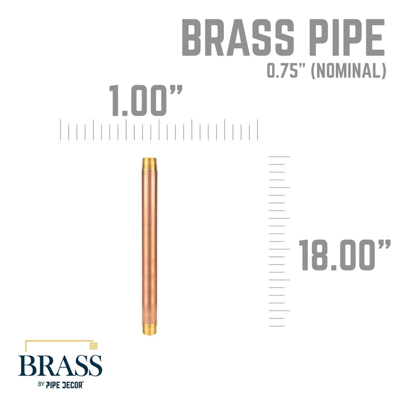 3/4 in. x 18 in. Red Brass Pipe