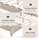 Solid Wood Queen Platform Bed Frame with Tall Headboard by HouseOfZazla