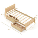 Twin Size Sleigh Bed with 2 Storage Drawers Wood Platform Bed Frame by LJGDeals
