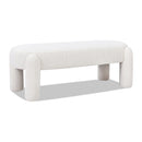 Hugo - Oval Fully Upholstered Bench - Milk Cream White by HouseOfZazla