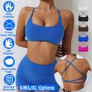 Cross Back Padded Sports Bra with Removable Pads by LJGDeals