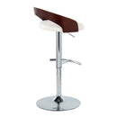 Grotto - Contemporary Adjustable Barstool & Swivel With Rounded T Footrest (Set of 2) by HouseOfZazla