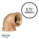 3/4 in. Red Brass 90 Degree Elbow