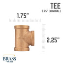 3/4 in. Red Brass Tee