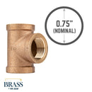 3/4 in. Red Brass Tee