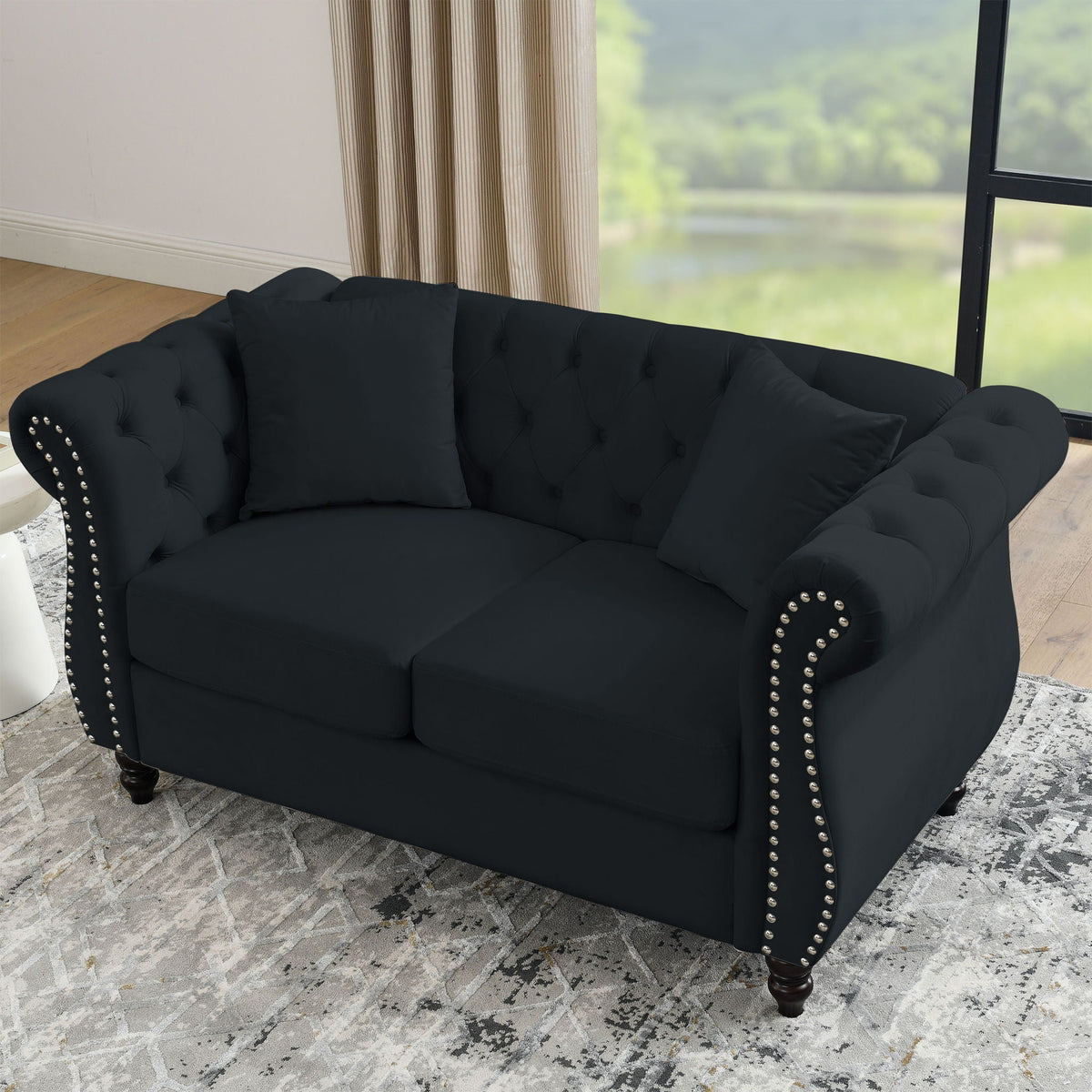 Chesterfield Sofa With Rolled Arms And Nailhead Trim, photo 19 of 40