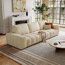 Combination Sofa Three Seats Cat Scratch Material High and Low Armrest Design Bacta Style beige