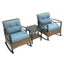3pcs Rocking Rattan Chair Set in Grey by HouseOfZazla