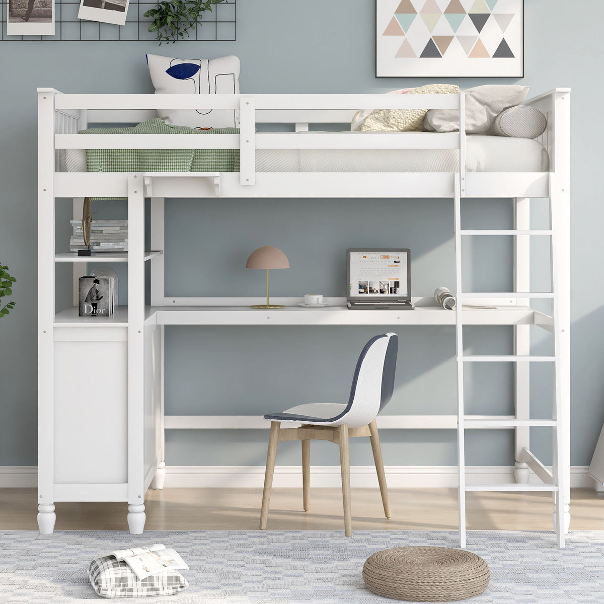 Loft Bed With Drawers With Desk And Shelves, photo 4 of 17