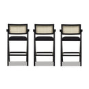 Milan - Modern Webbing Back Stool With Arms (Set of 3) by HouseOfZazla
