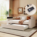 Upholstered Daybed With Storage Armrests, Trundle And Latest Integrated tooth Audio System by HouseOfZazla