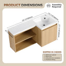 L-Shaped Wall Mounte Floating Bathroom Vanity With Integrated Sink