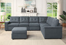 Isla - Fabric Sectional Sofa With Ottoman by HouseOfZazla