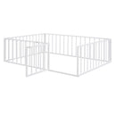 Metal Floor Bed Frame With Fence And Door by Unique Piece Furniture
