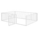 Metal Floor Bed Frame With Fence And Door by HouseOfZazla