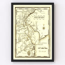 Vintage Map of Delaware 1795