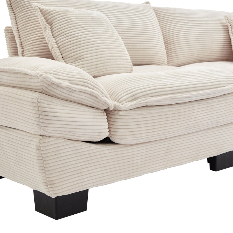 Walker Edison | Corduroy Cloud Loveseat Couch