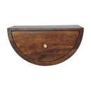 Solid Wood Chestnut Crescent Floating Nightstand