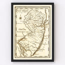 Vintage Map of New Jersey 1795