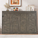 Murphy Bed With LED Light, Foldable Wall Bed Cabinet