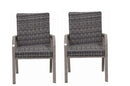2PC Outdoor Dining Chair with Hand-Painted Frame and Water-Washed Cotton Seat by HouseOfZazla