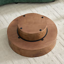 31.49" Burl Wood Veneer Round Coffee Table by HouseOfZazla