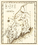 Vintage Map of Maine 1795