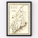 Vintage Map of Maine 1795