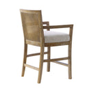 Cane Back Counter Stool With Upholstered Seat - Cream / Reclaimed Natural by HouseOfZazla